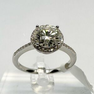 Moissanite Diamond Engagement Ring Brilliant Round Cut Halo 925 1 Ct